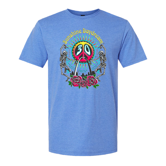 Sunshine Daydream 30th Anniversary Commemorative T-Shirt - Heather Blu