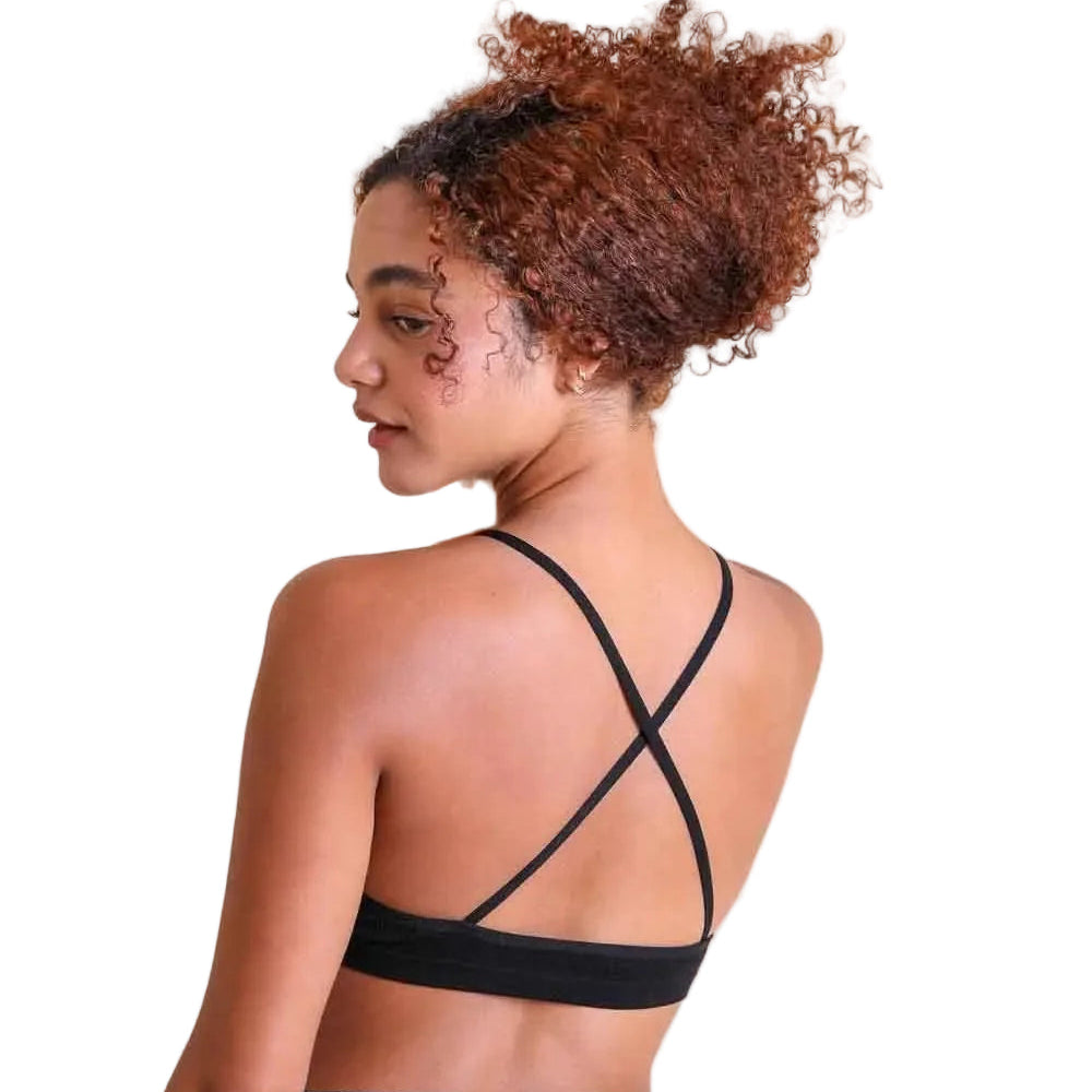 High Neck Crochet Bralette in Black