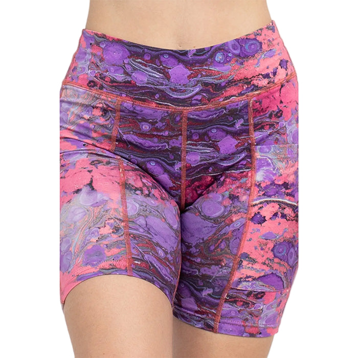 Psychedelic Marble Bike Shorts in Purple