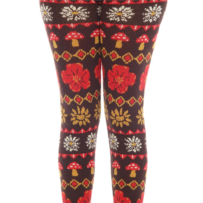 Fair Isle Mushroom Sweater Leggings in Espresso SALE