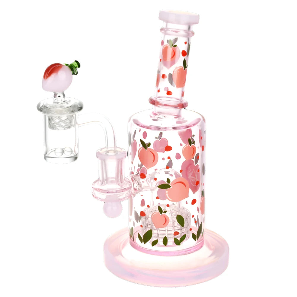 Pulsar Fruit Series 8" Glow Nectar Collector & Dab Rig Set - Peaches & Cream