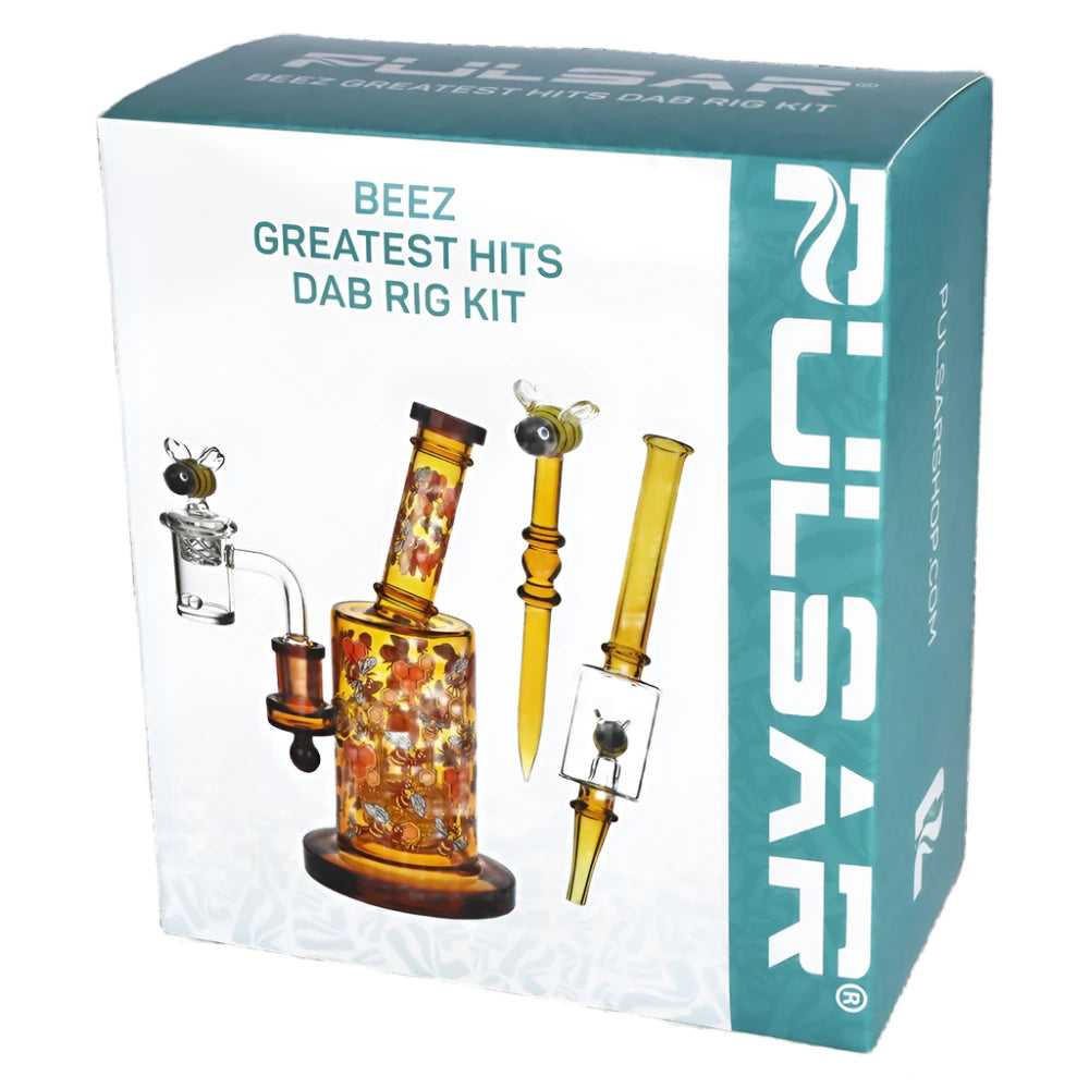 Pulsar Greatest Hits Series 8" Glow Nectar Collector & Dab Rig Set - Beez