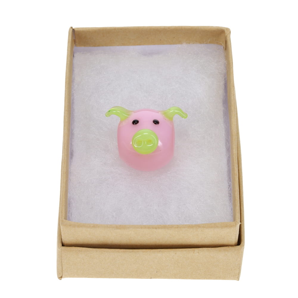 Sugar Mattys Glass Pig Pendant - Pink & Green