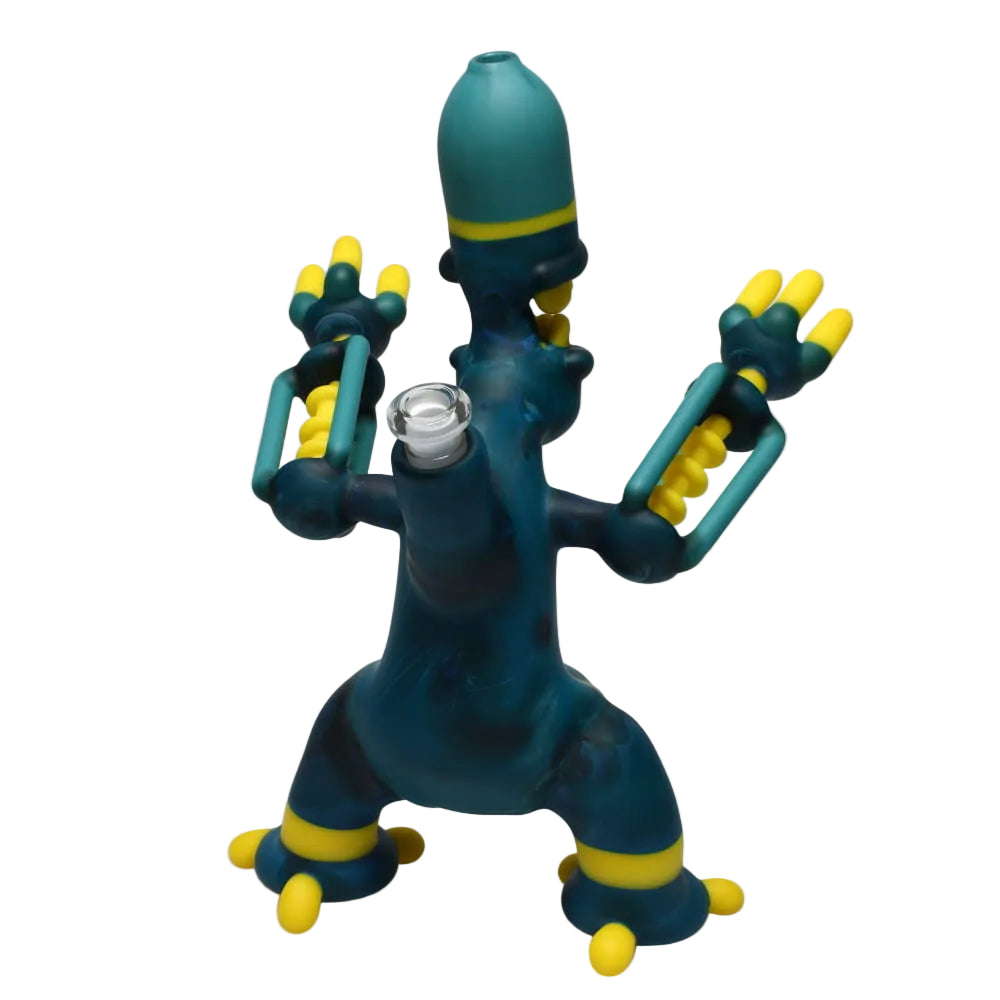 Lukas Trzop Glass Full Size Sandblasted Blue and Yellow Bot Rig