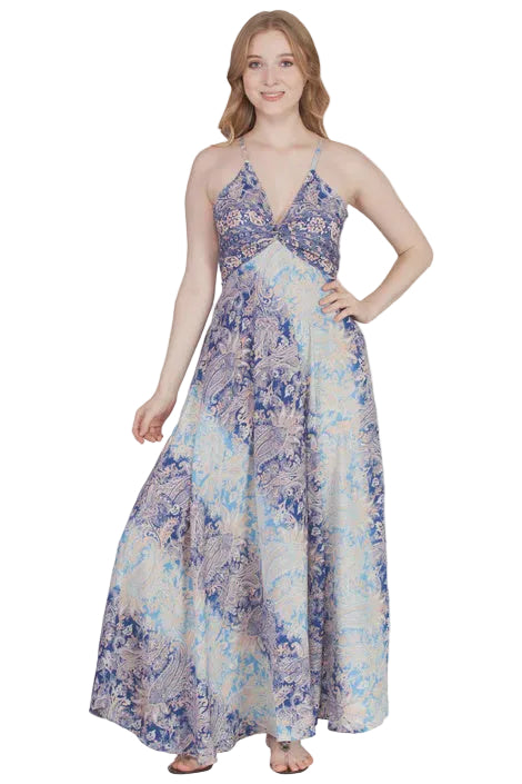 Long Sari Dress with Halter Top