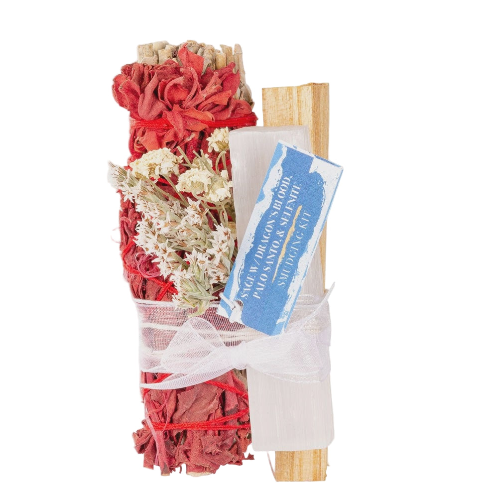 Sage Bundle with Dragon's Blood Palo Santo and Selenite