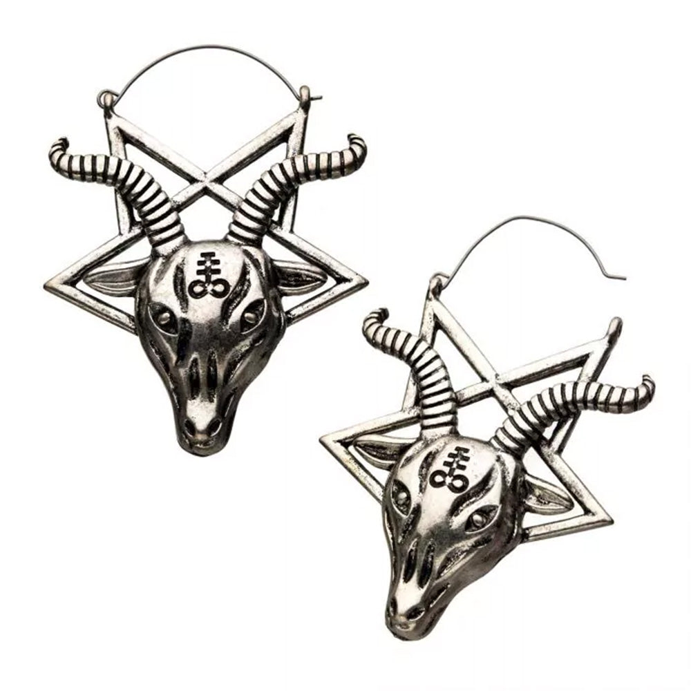 Baphomet Goat Head Plug Hoops - 20g