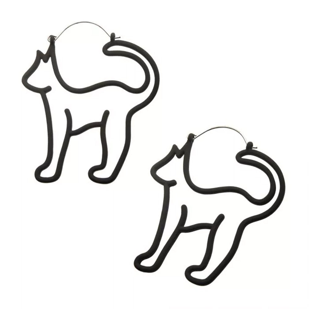 Matte Black Cut Out Cat Hoops 20g Sunshine Daydream matte-black-cut-out-cat-hoops-20g-sunshine-daydream
