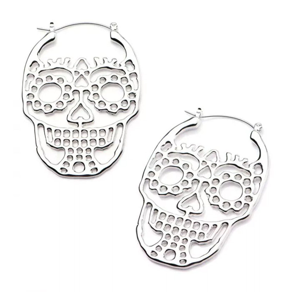 Cutout Skull Plug Hoops - 20g