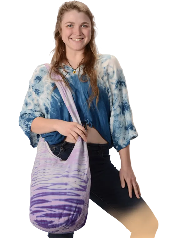 Electric Sky Ombre Tye Dye Cotton Peddler Bag