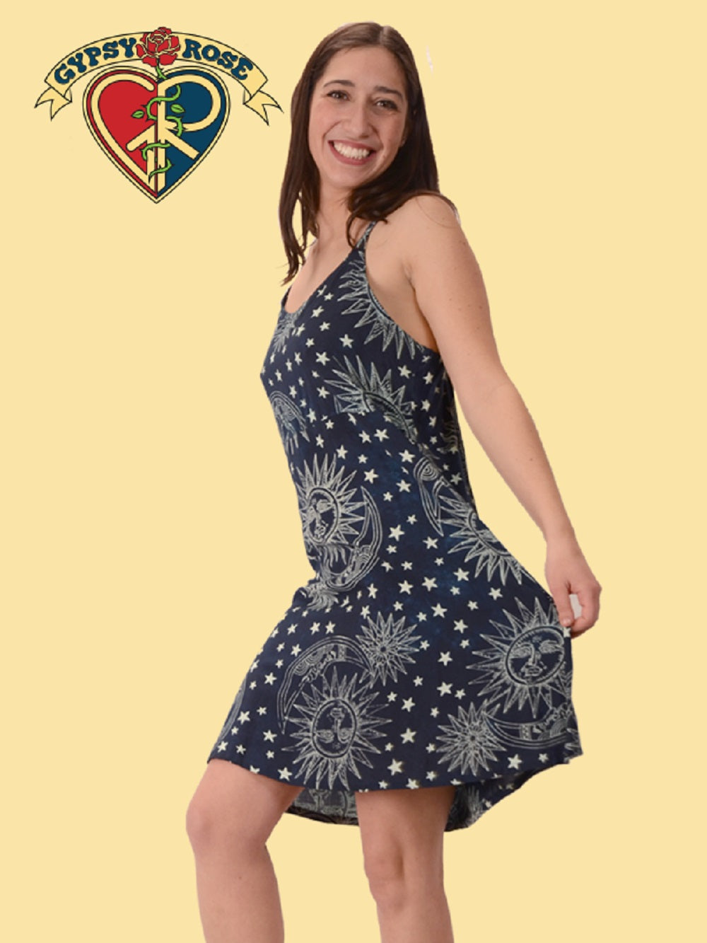 short celestial dress Windsor Arina Rhinestone Celestial Mini Dress in Navy Blue