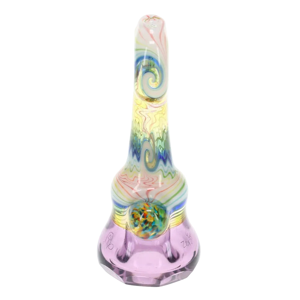 Cowboy Glass Light Purple Wig Wag Rainbow Faceted Onie