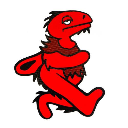 Elbo Glass Red Dancing Dino Dabpad - Small / 11.5X10