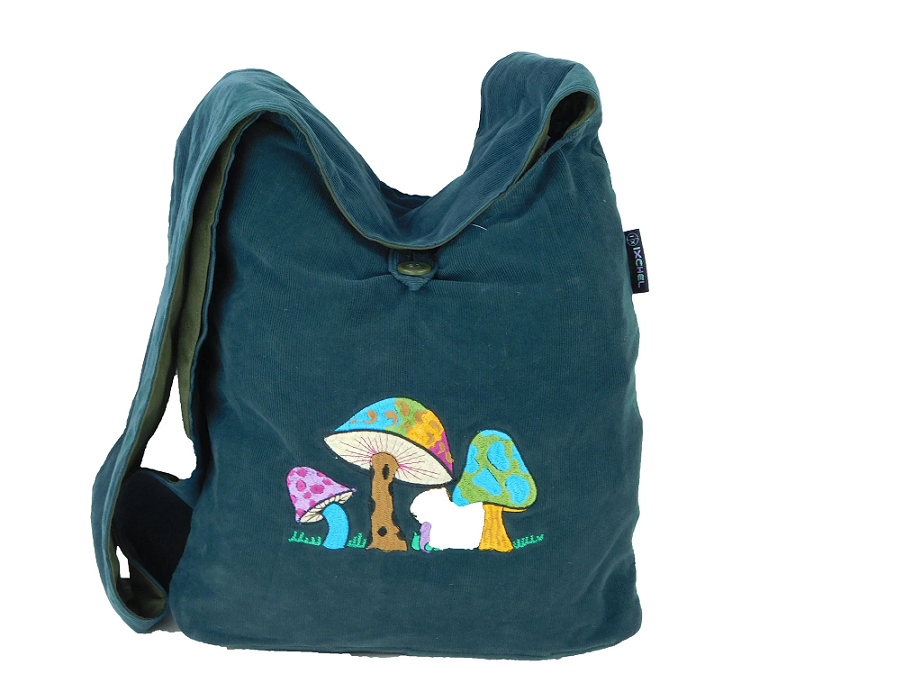 Ixchel - Erika Bag in Corduroy with Mushroom Embroidery