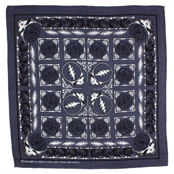 Grateful Dead Bandana Steal Your Face Grey
