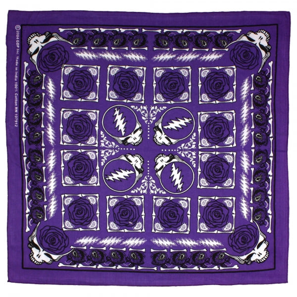 Grateful Dead Bandana Steal Your Face Purple
