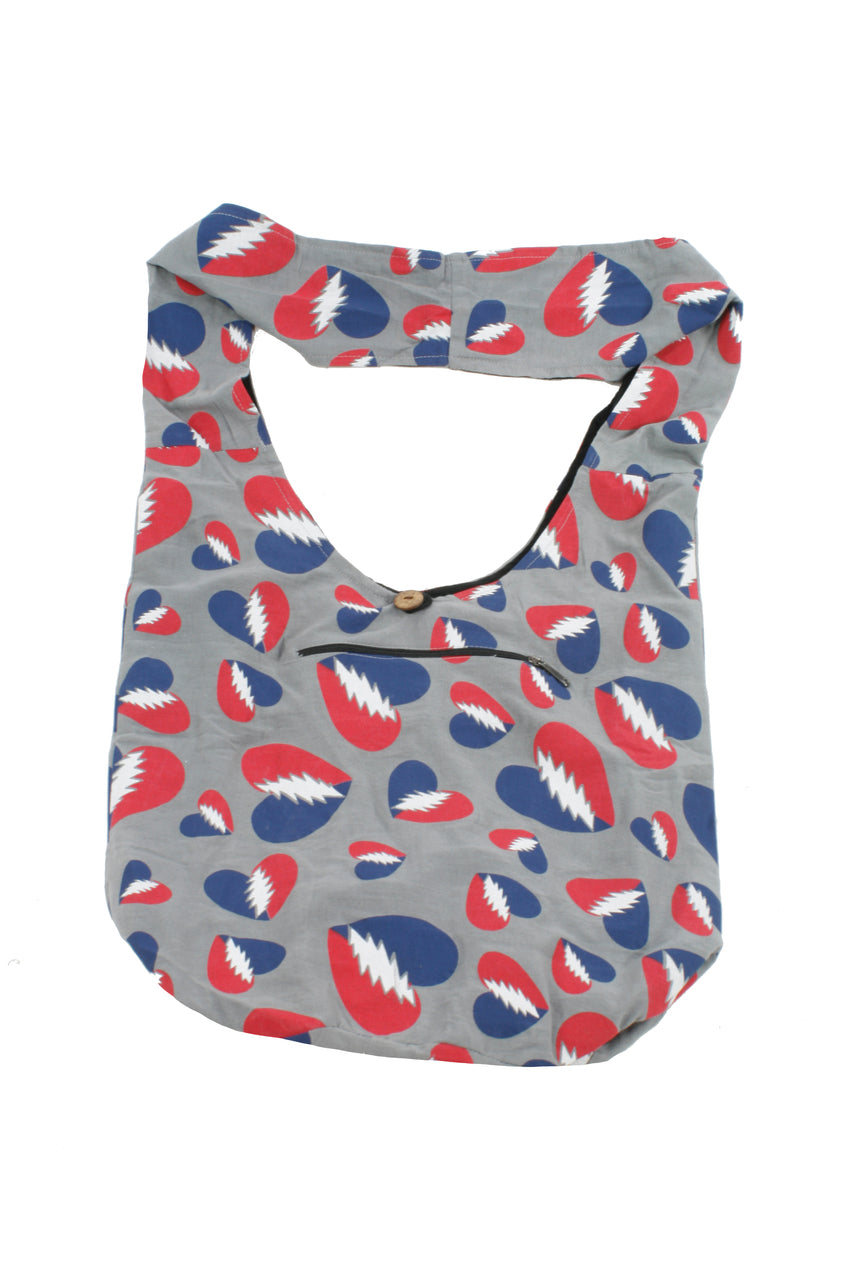 Grateful Dead Heart Bolt Print Cotton Baba Bag SALE