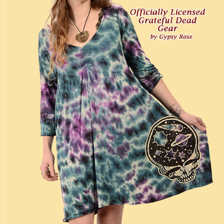 grateful dead t shirt dress Grateful Dead Dark Gray Grunge Bear Hippie T Shirt Dress Medium Women Vintage