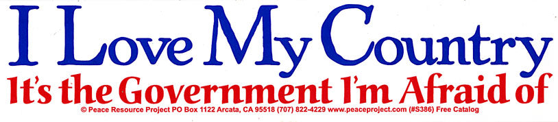 I Love My Country Bumper Sticker SALE