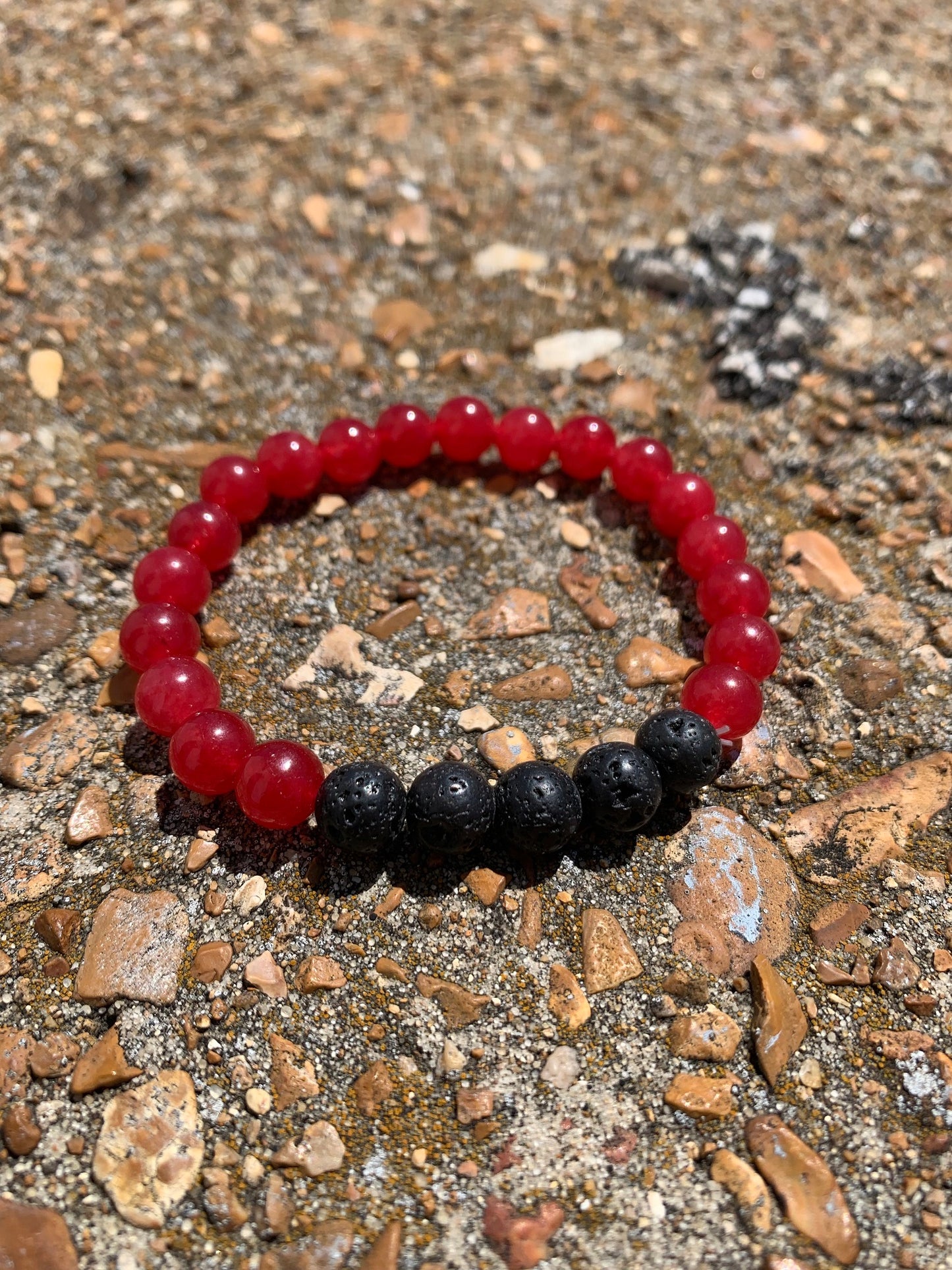 Lava Rock Red Jasper Bracelet - 8mm