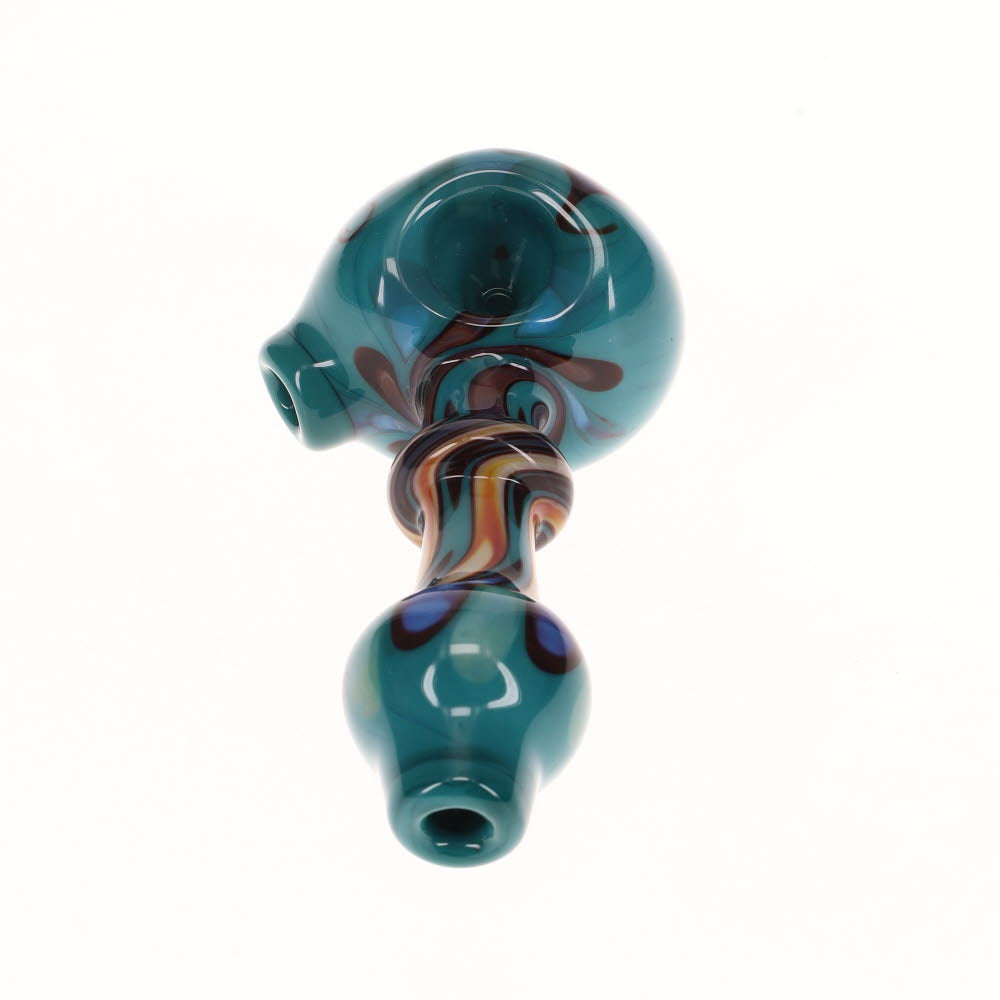 Liquid Sand Large Teal Flower #1 Spoon