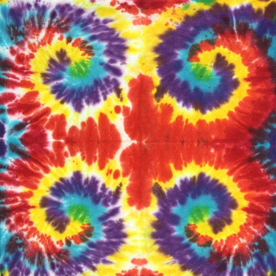 Multi Spiral Tie Dye Bandana
