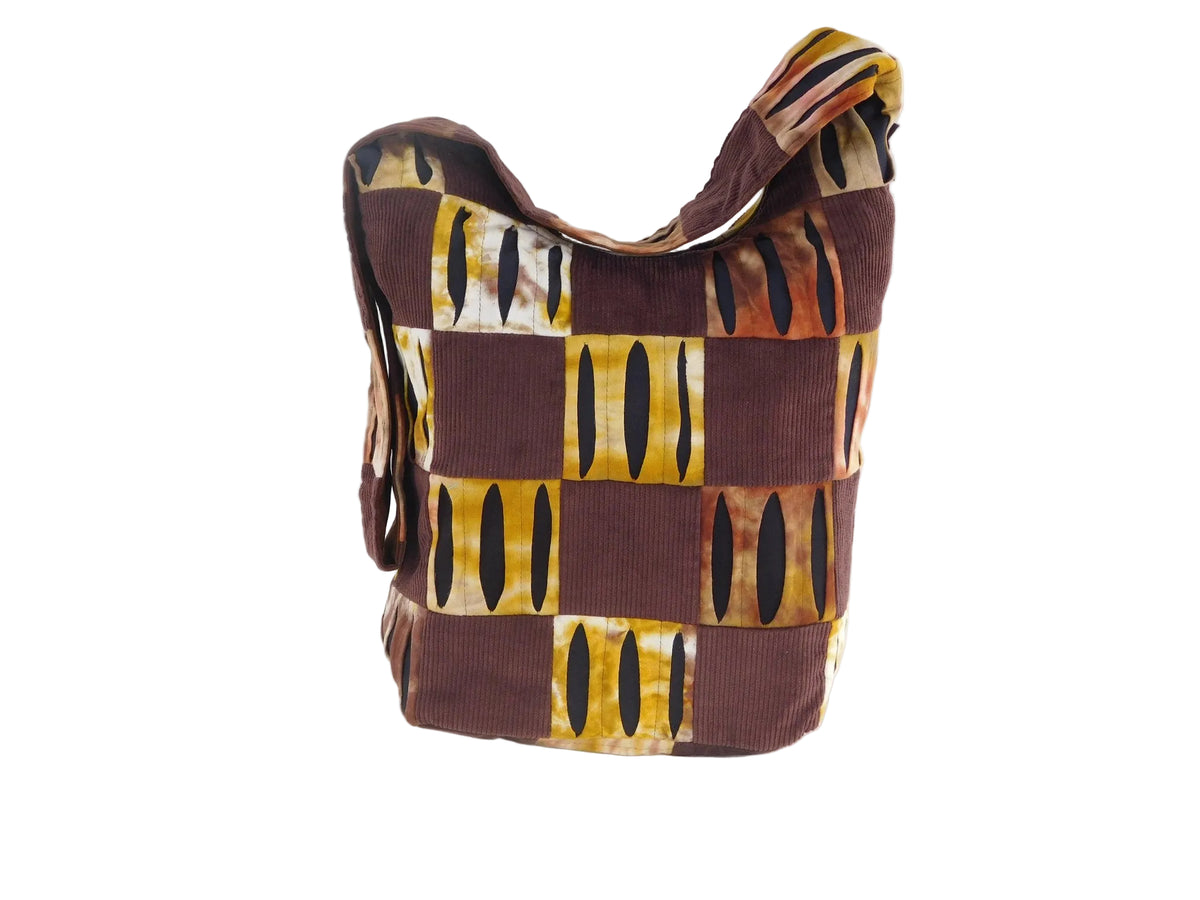 Ixchel Patchwork Corduroy & Razor Cut Tie Dye Bag