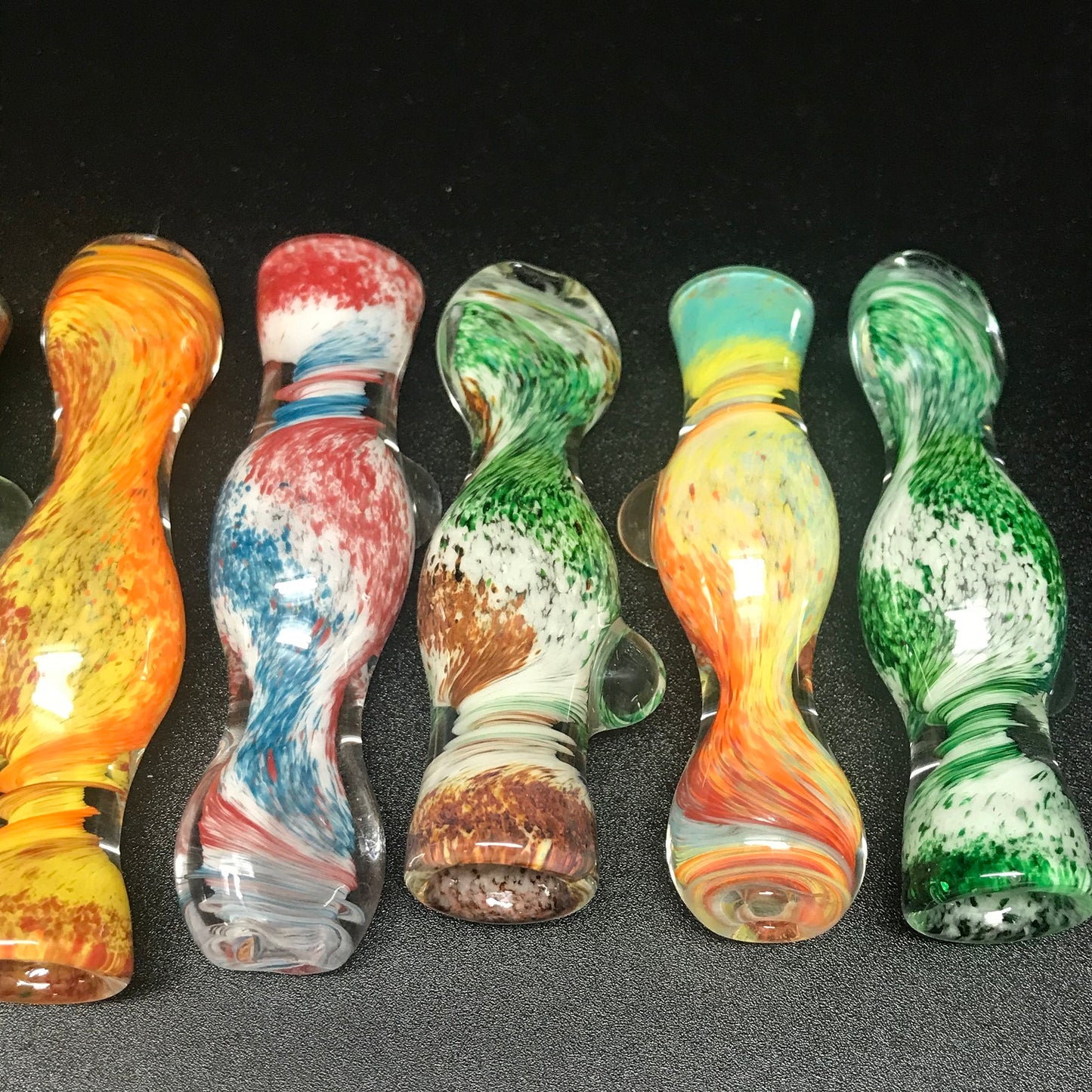 Pluganug Glass Multicolor Frit Twist Onie