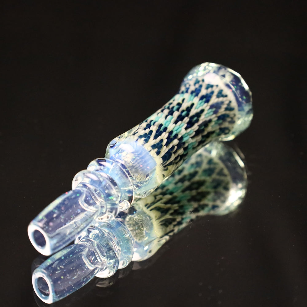 Rotational Science Glass Cold Worked & Faceted Peyote Stich Chillum #13 / FUM/CRSH
