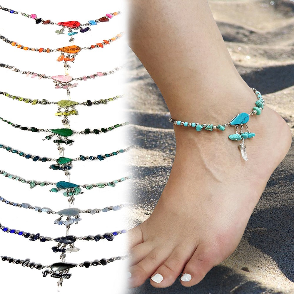 Shakira Style Anklet With Stone and Crystal