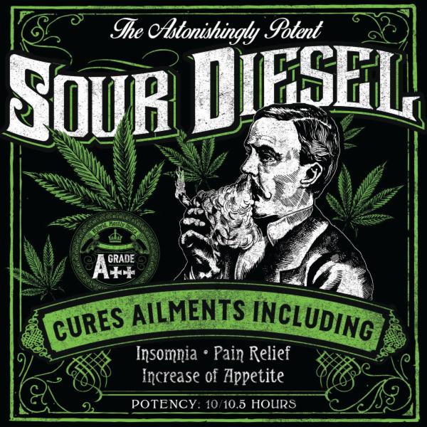 Seven Leaf Seven Leaf Sour Diesel Strain Sticker