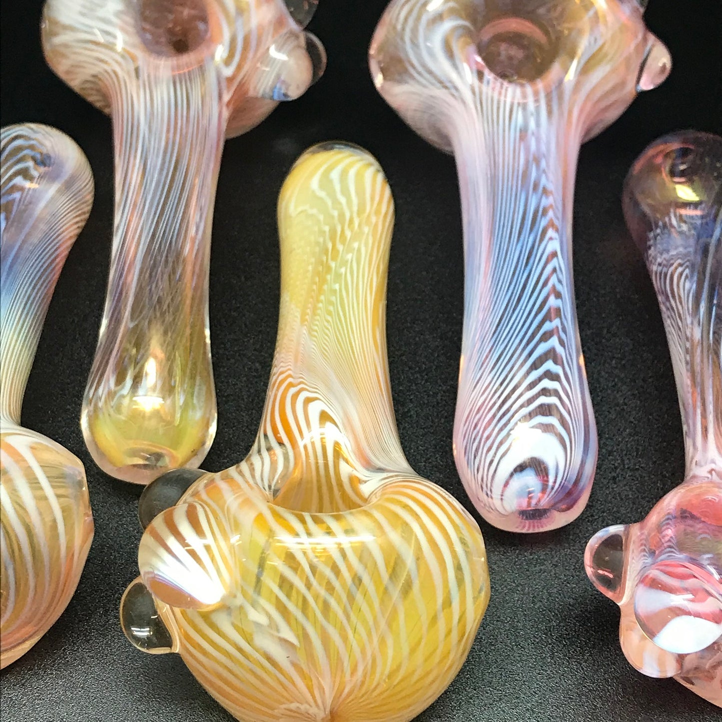 Jack Steele Glass Gold Fume White Foldover Pipe SALE