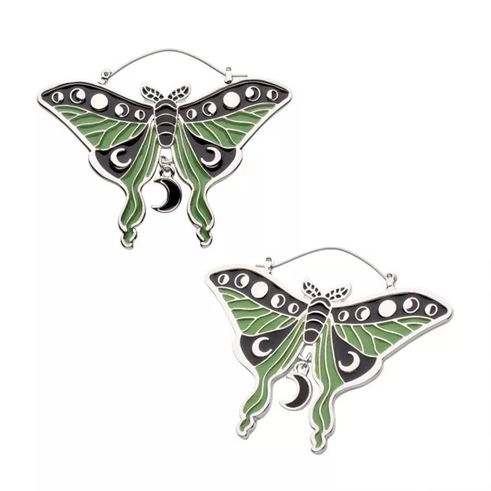 Enamel Moth Plug Hoops - 20g