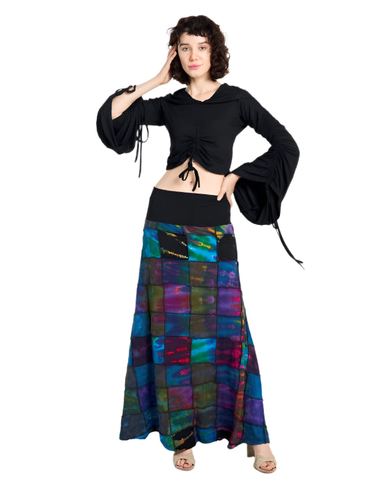 Tie Dye Patchwork Skirt