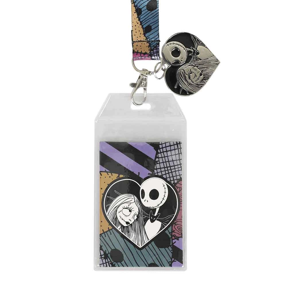 Nightmare Before Christmas Jack & Sally Metal Charm Lanyard