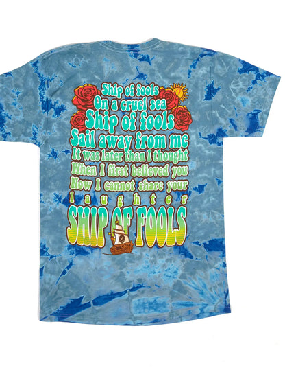 Grateful Dead Ship of Fools by Robert Hunter Tie Dye T-Shirt