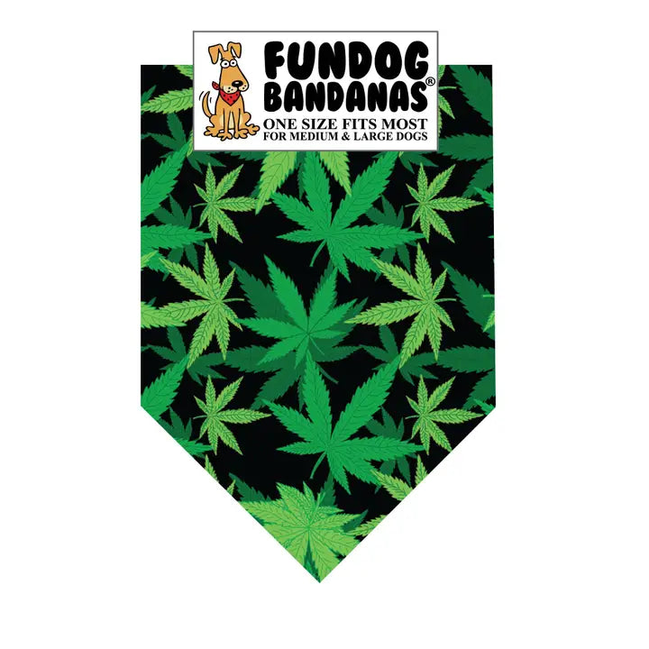 FunDog Bandanas Marijuana Leaf Print Dog Bandana