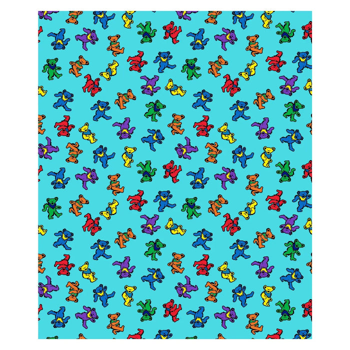 Grateful Dead Dancing Bear Cozy Fleece Throw Blanket