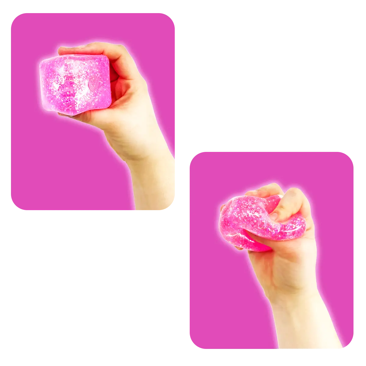 Fun Doh Squish & Squeeze Sparkle Cube Toy