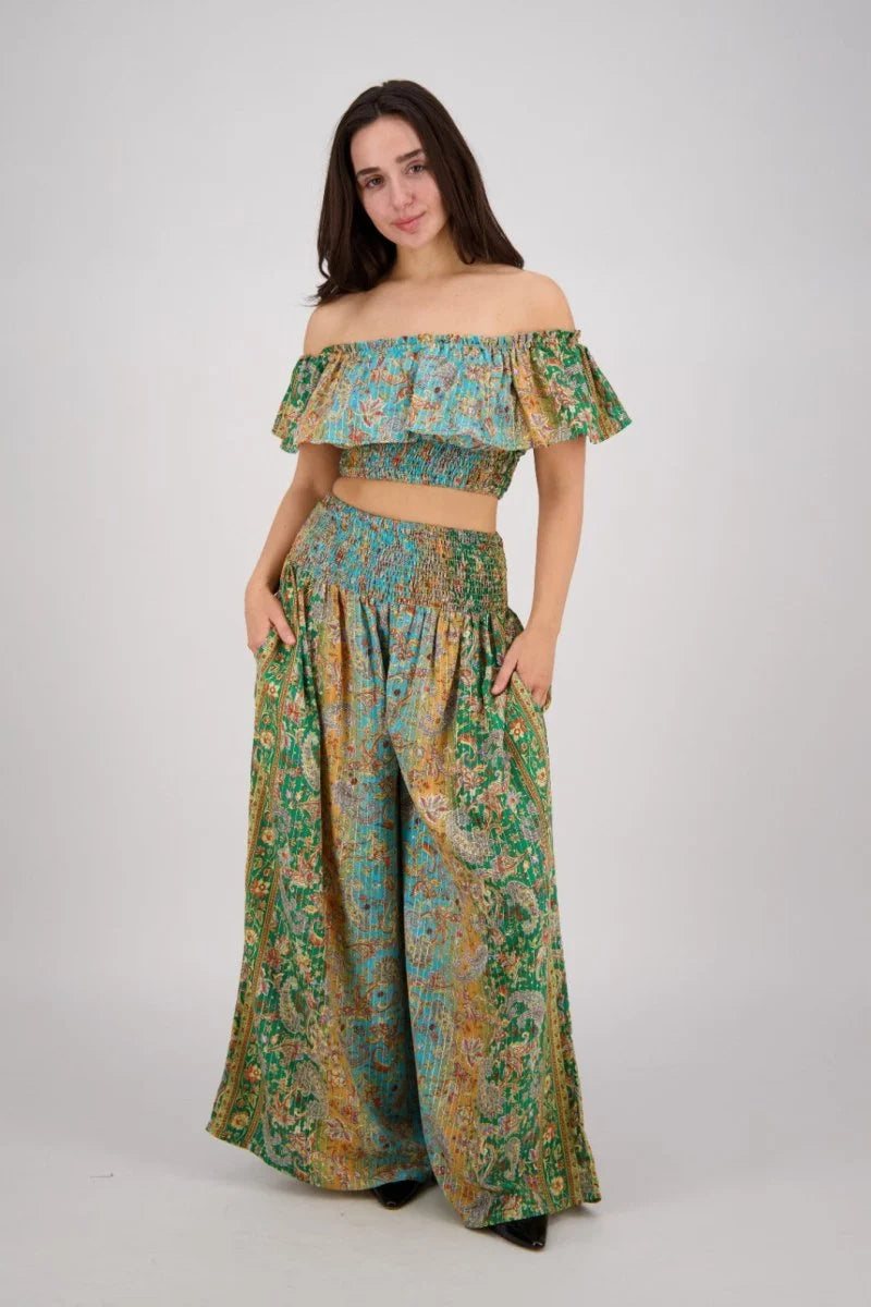 Paisley Festival 2-Piece Set - Blue & Green
