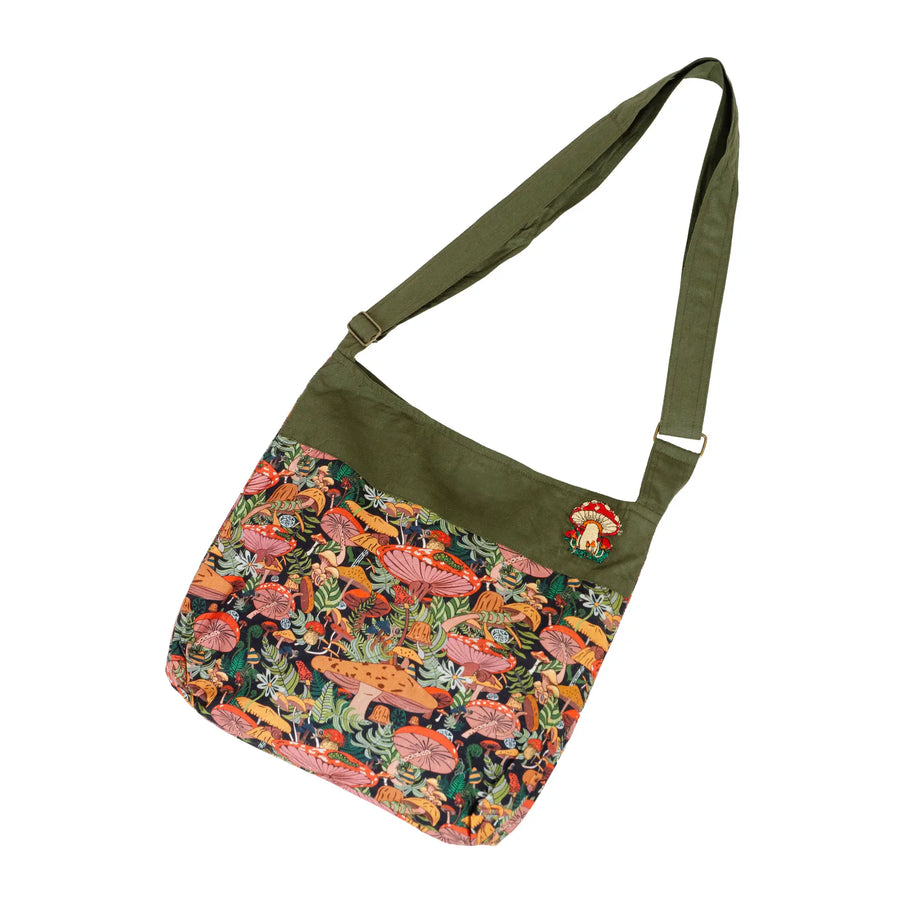 Jungle Mushroom and Corduroy Shoulder Bag