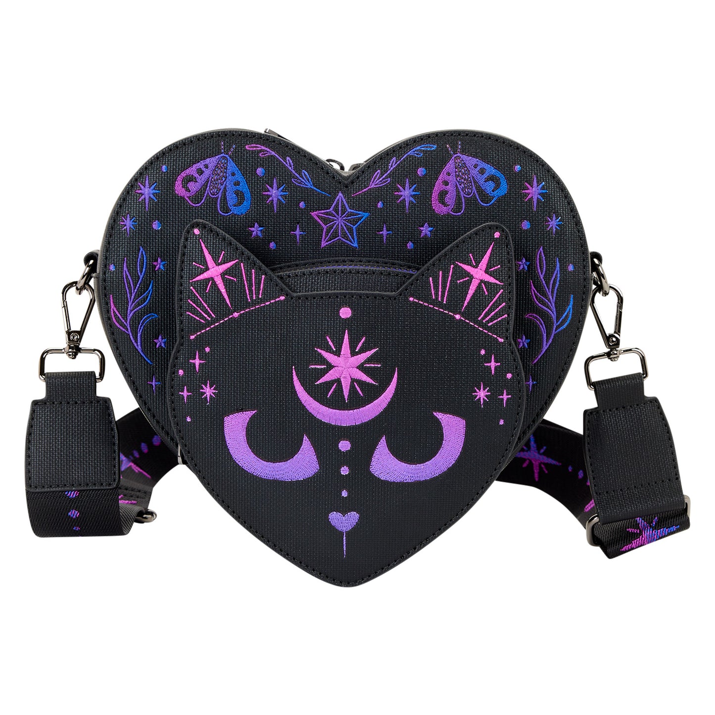 Loungefly Neon Cat Heart Figural Crossbody Bag