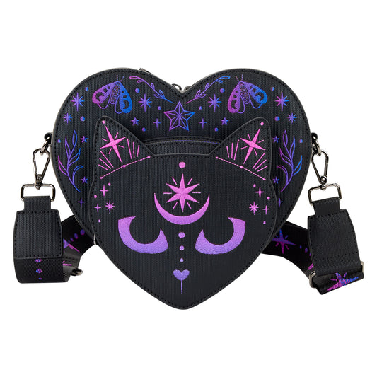 Loungefly Neon Cat Heart Figural Crossbody Bag