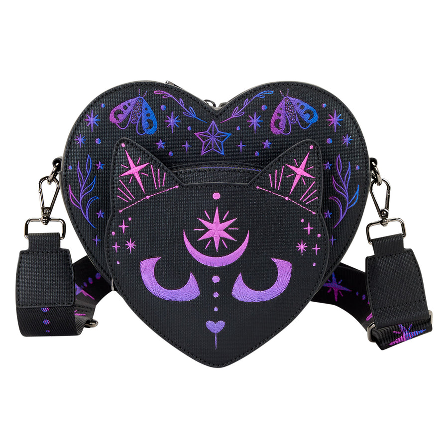 Loungefly Neon Cat Heart Figural Crossbody Bag