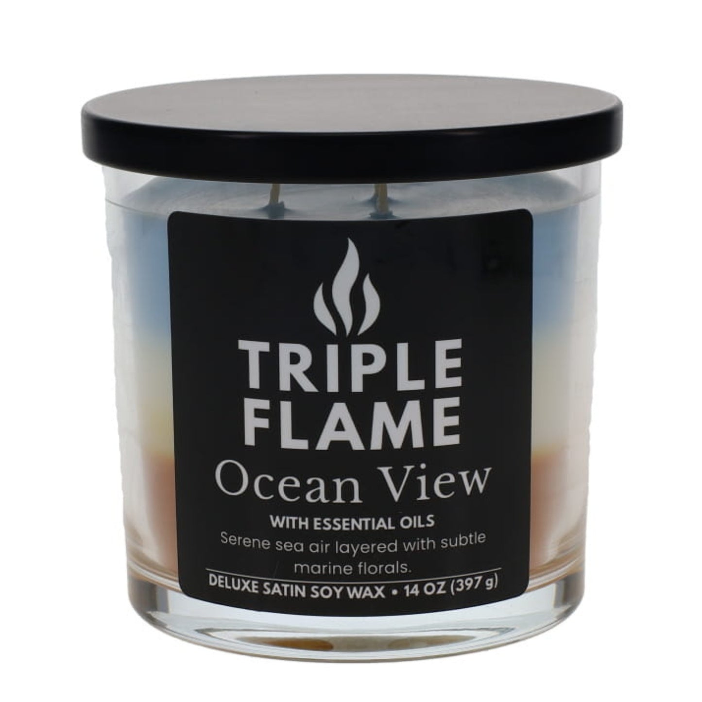 Triple Flame Candle Soy Wax for Home Scented Three Color, 14oz