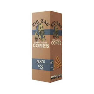 Zig Zag Unbleached 98mm Cones - 100 pack