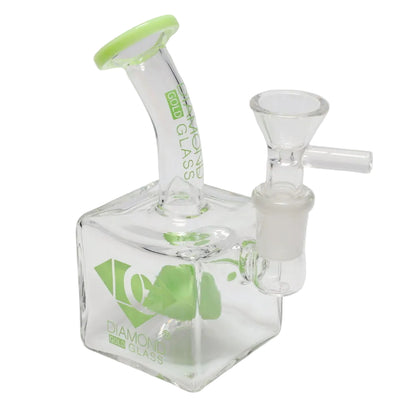Diamond Glass Mini Color Rim Cube Banger Hanger - Assorted Perc