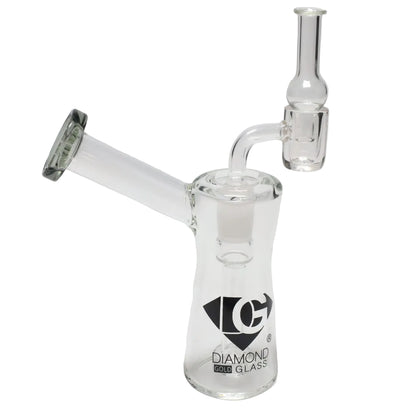 Diamond Glass Mini Color Rim Hourglass Bubbler