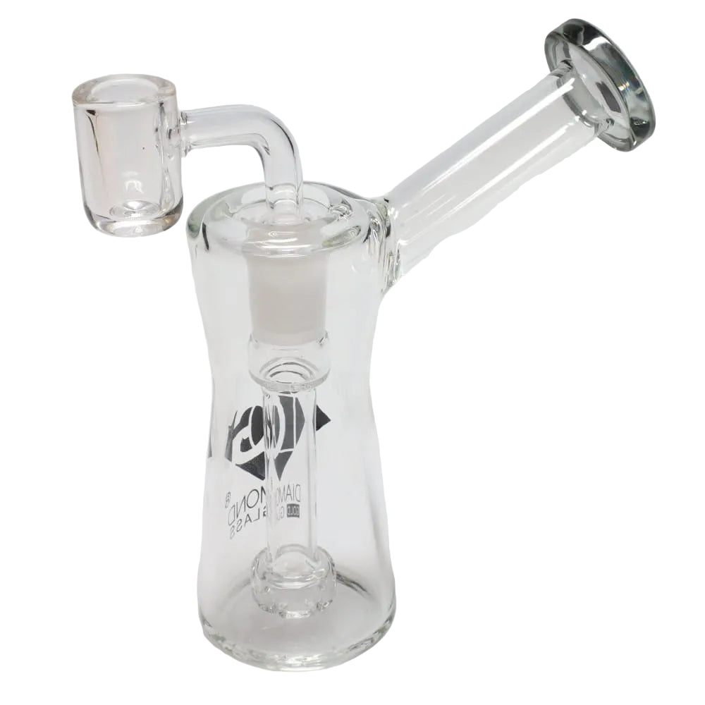 Diamond Glass Mini Color Rim Hourglass Bubbler