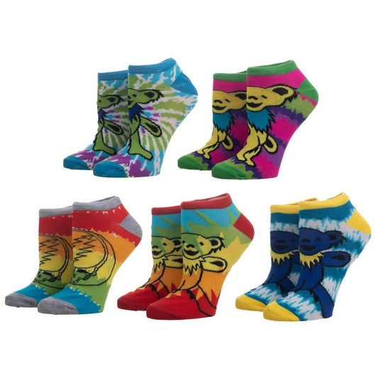 Grateful Dead Tie Dye 5 Pair Ankle Socks